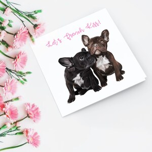 French Bull Dog Anniversary Card, Hundebesitzer, Jubiläumskarte für Hundeliebhaber, Welpe Jubiläumskarte, Frenchie Geburtstagskarte
