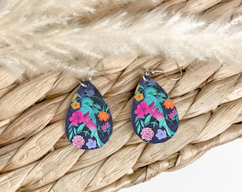 Quetzal Teardrop Earrings, Quetzalcoatl Jewellery, Gifts for Quetzal Lovers, Eco-Friendly Jewellery