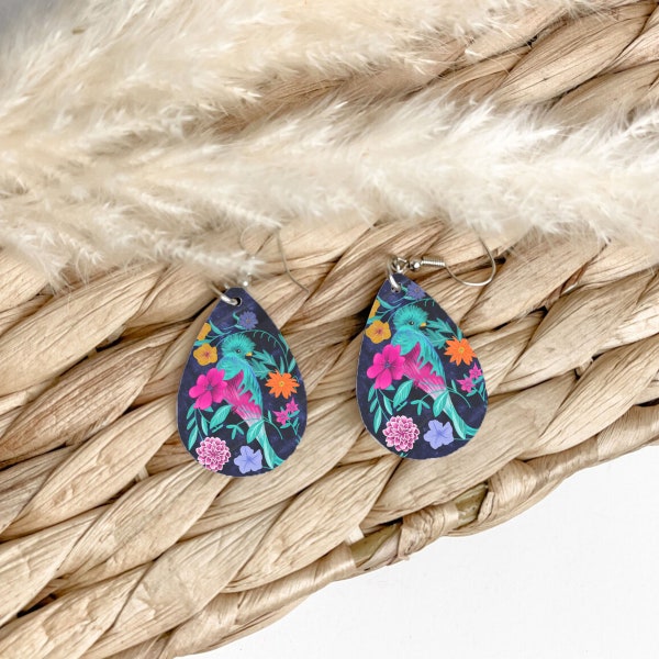 Quetzal Teardrop Earrings, Quetzalcoatl Jewellery, Gifts for Quetzal Lovers, Eco-Friendly Jewellery