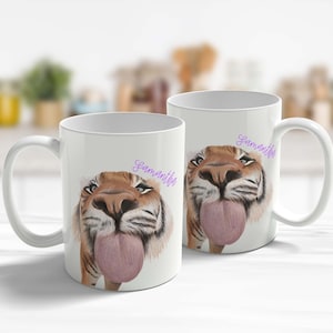 Tiger Lovers Gift, Personalised Tiger Mug, Gifts for Tiger Fans