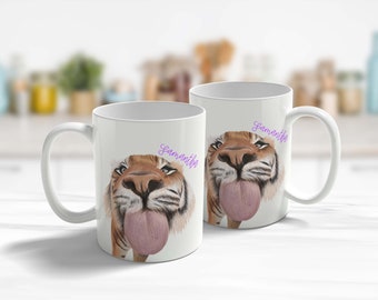 Tiger Lovers Gift, Personalised Tiger Mug, Gifts for Tiger Fans