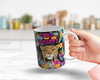 Jaguar Lovers Gift, Personalised Jaguar Mug, Gifts for Jaguar Fans