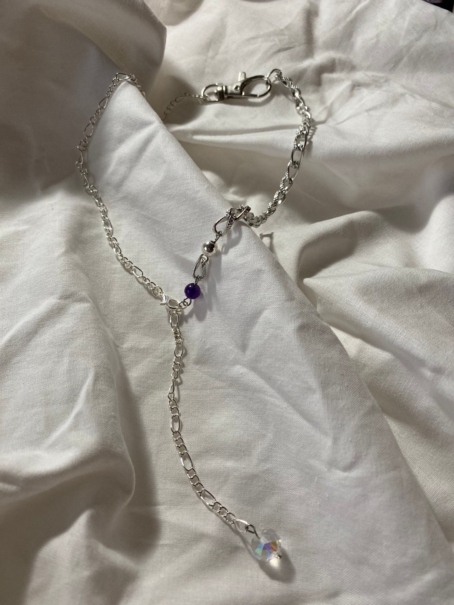 Necklace Y2K Silver Chain and Crystals Mix&match Etsy UK