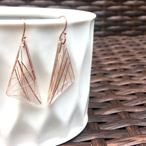 Rose Gold Filled Statement Earrings. Rose Gold Dangle Earrings, Rose Gold Filled, Gold Filled Dangle Earrings