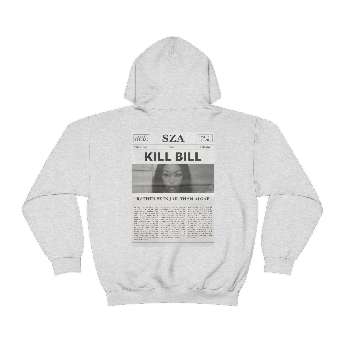 Discover SZA SOS Album Kill Bill Newspaper Hoodie