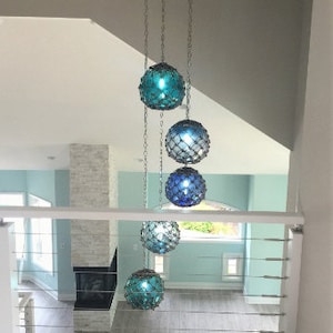 Large Glass Fishing Float Pendant Light