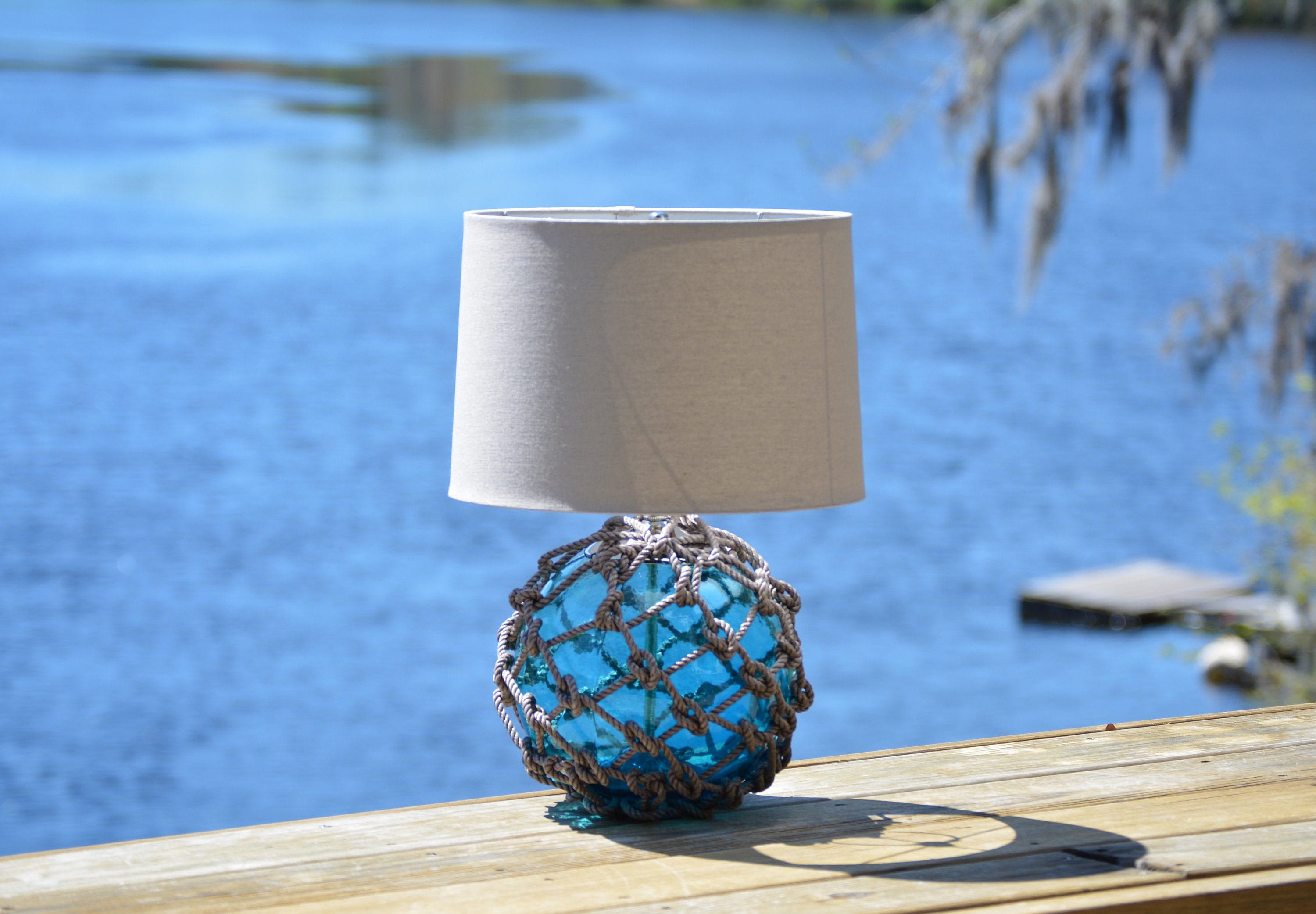 Glass buoy table lamp deals