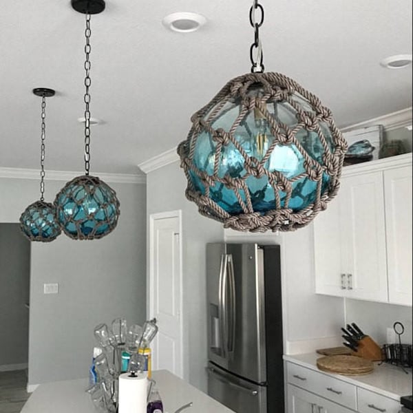 Glass Fishing Float Pendant Light