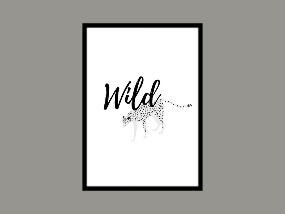 Wild Animal Cheetah Print Wall / Home Decor / Word Art / Etsy