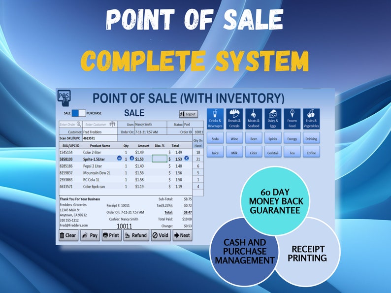 Point of Sale Excel Application for Small Business Inventory, Sales