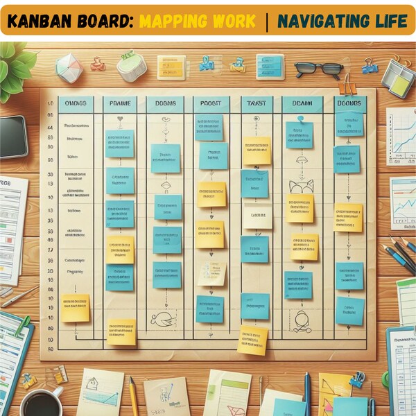 Digital Visual Kanban Board - Efficient Customizable Kanban Tool-Agile Project Management - Drag-and-Drop Prioritize Task Workflow Organizer