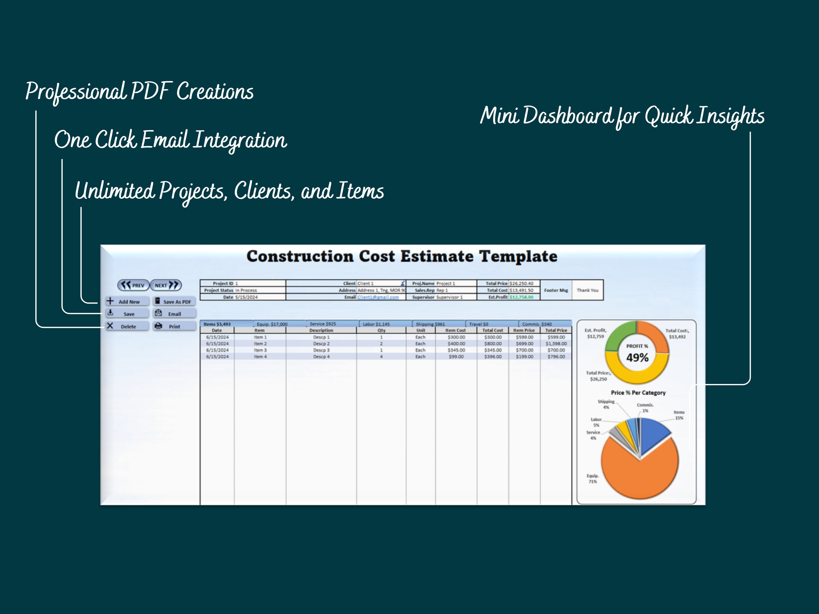 Construction Cost Estimate Template Excel Spreadsheets