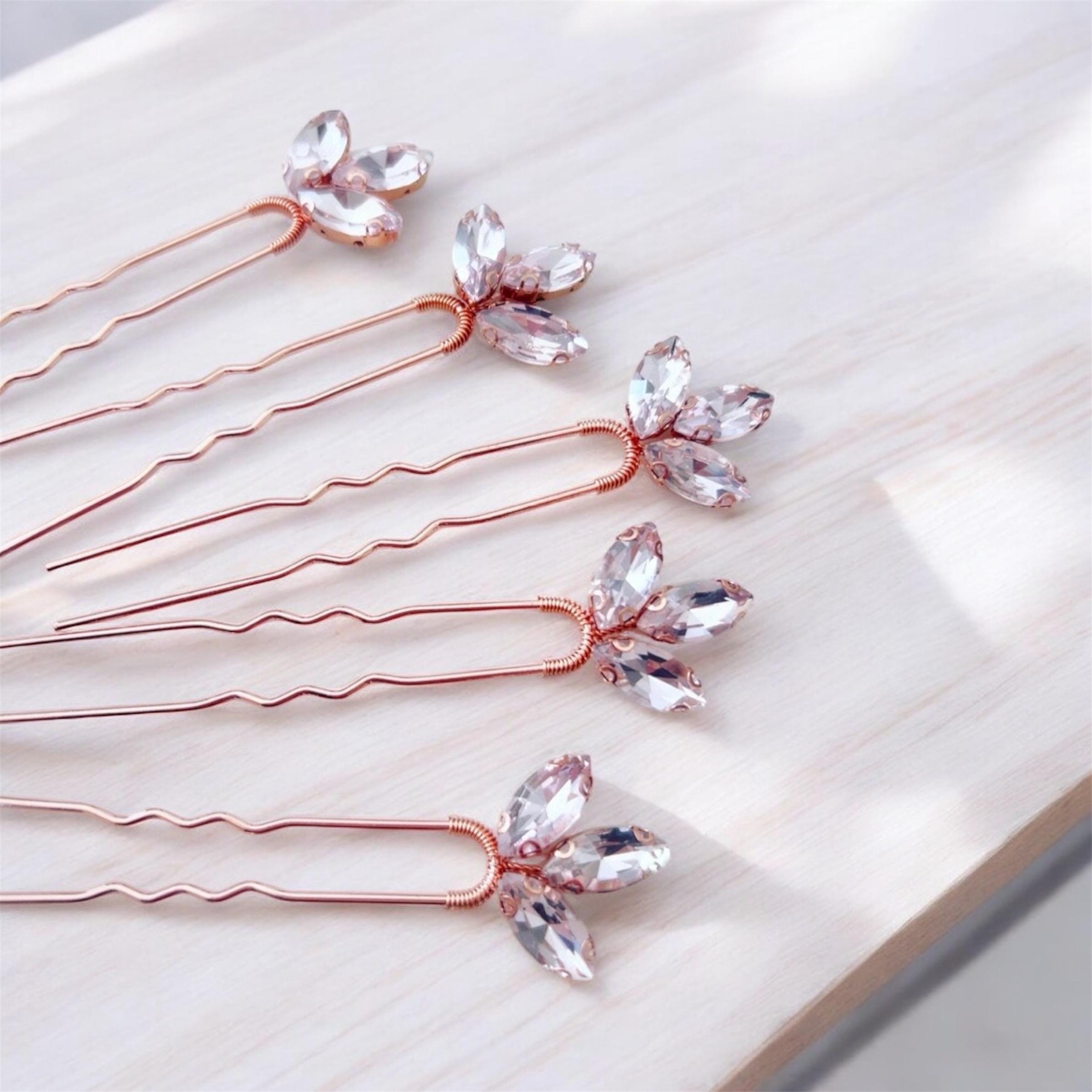 Dusty Rose Hair Pins - Etsy display picture 3