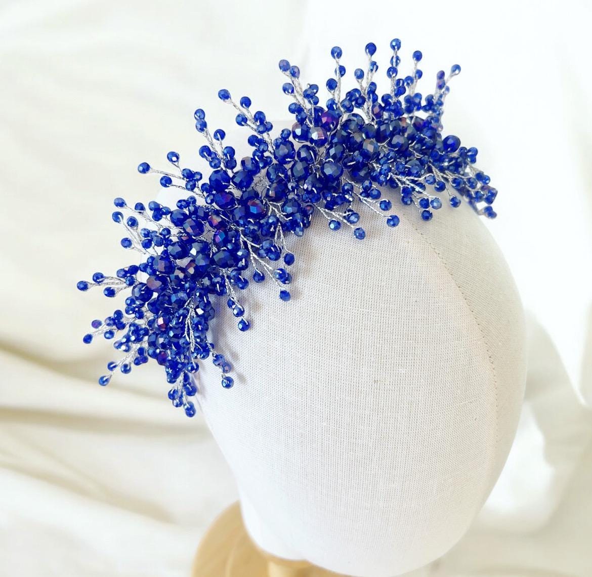Royal Blue Headbands With Crystals - Etsy display picture 1
