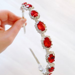 Red crystal headband, red jewelled headpiece