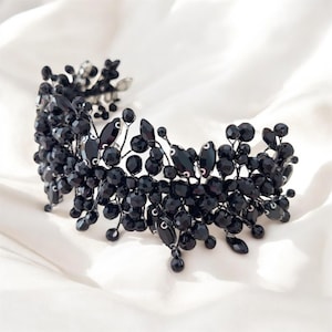 Bandeau en cristal noir pour bal de promo et occasions spéciales