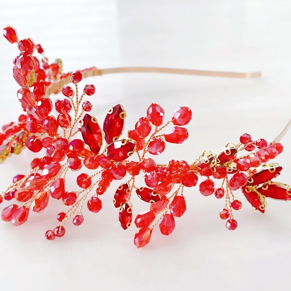 Crystal Headband- Red