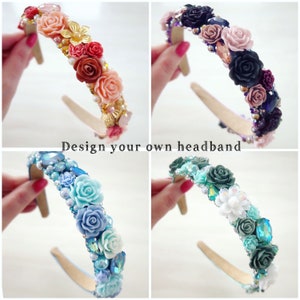 Design your own bespoke custom made jewelled headband, prom headband, occasion headband, communion headband, wedding guest headband