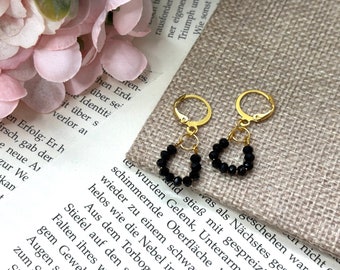 Boucles d'oreilles - Diamant Noir | Bijoux | Cadeau | Boucles d'oreilles suspendues | Paillettes