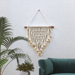 Makramee-Wandkunst, Boho Wohndekor, modernes Boho Wohndekor, Wanddekor,, rustikales Haus