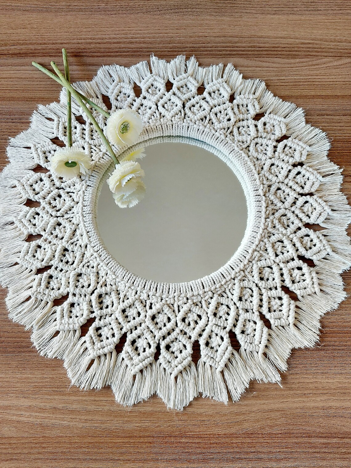 Macrame mirror wall hangingmacrame wall hangingmacrame Etsy