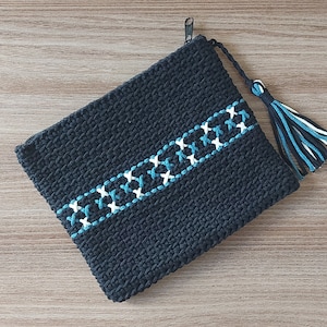 gehaakte tas, macramétas, kleine handtas, telefoontas, telefoontas, etui, make-uptasje,