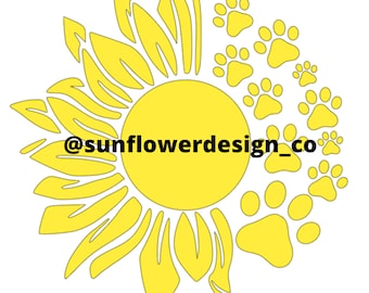 Download Paw Sunflower Svg Etsy