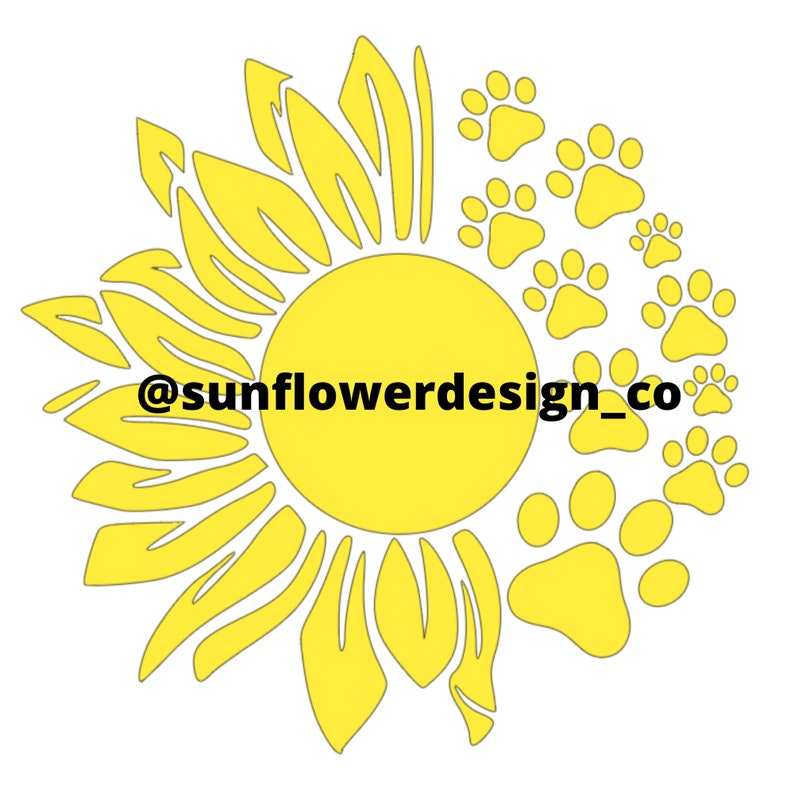 Download Sunflower Paw Print SVG | Etsy