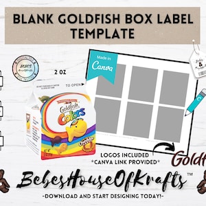 Blank Mini Goldfish Box Label Template| Canva Link | Digital Download | DIY Label