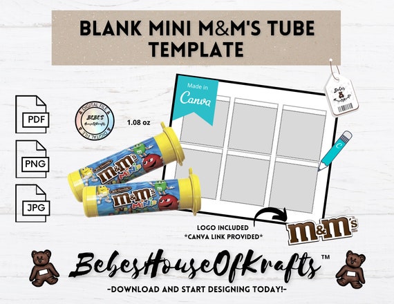 How to make Custom Party Favors, M&M Minis Chocolate Candy TubesWrappers
