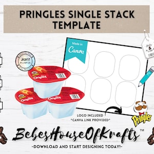 Blank Pringles Single Stack Label Template| Canva link| DIY template| Digital Download|