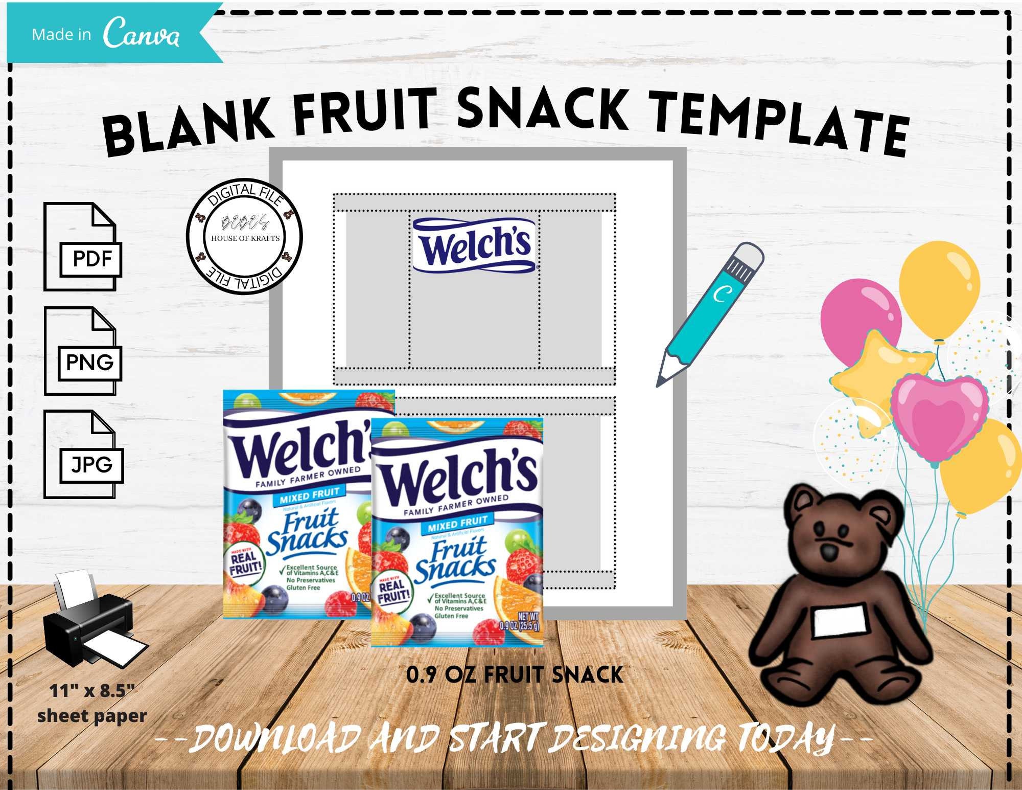 Blank fruit snack template Digital download Canva template | Etsy