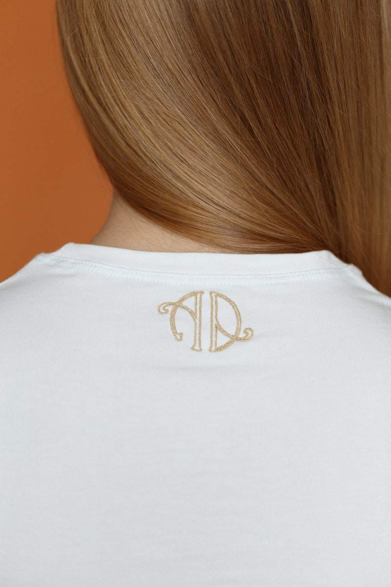 Luxury Sustainable T-shirt sequin embroidery the Essential Collection Organic Cotton image 2