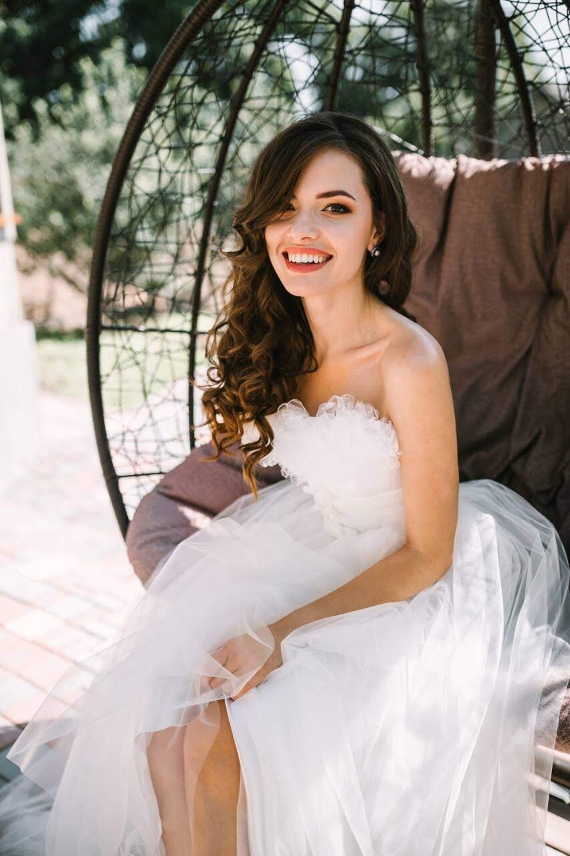 Baby doll Dress Wedding Gown with Corset in Folds