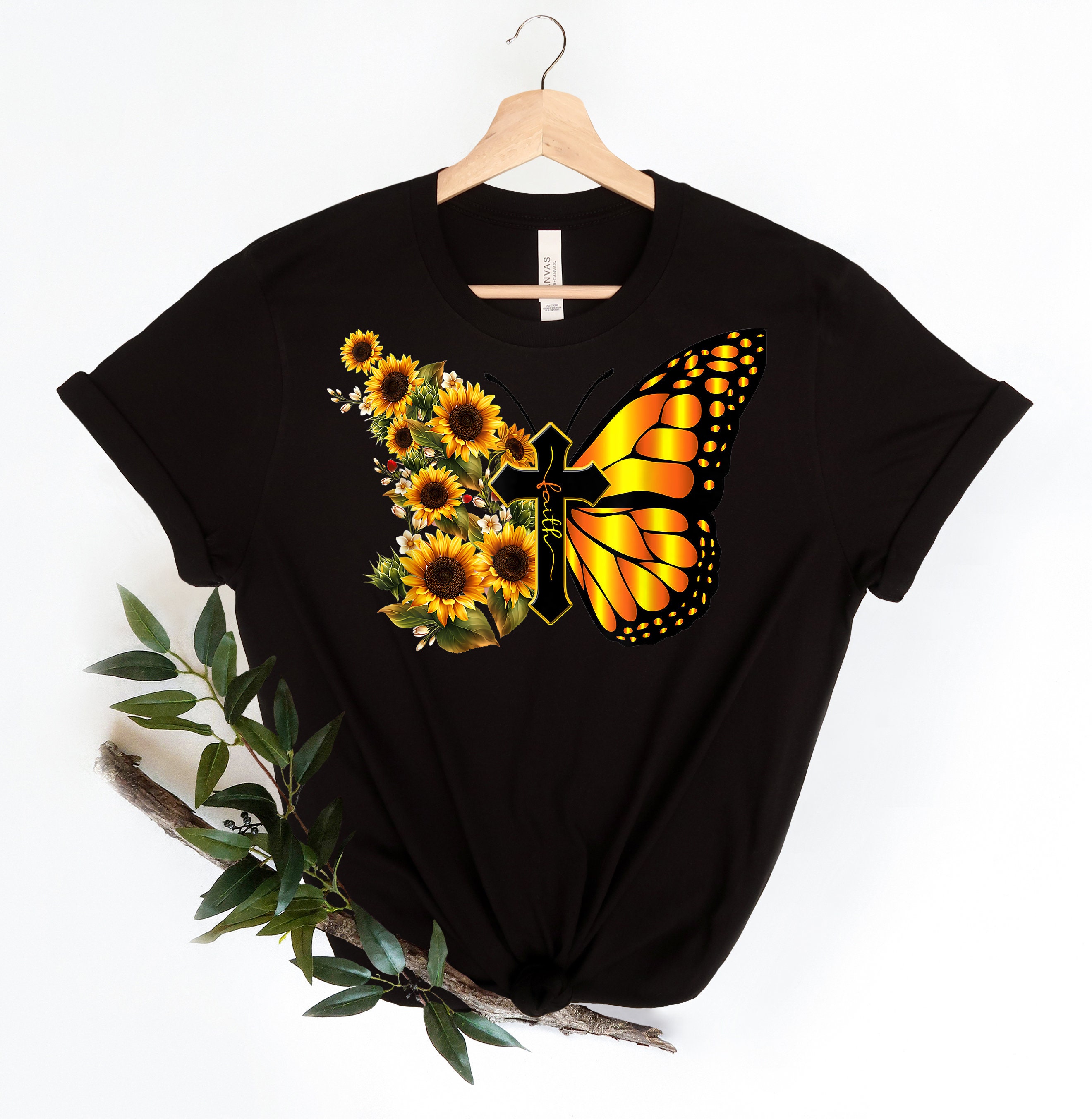 Cute Butterfly Faith Cross Shirt Christian Shirts Kids Hope | Etsy