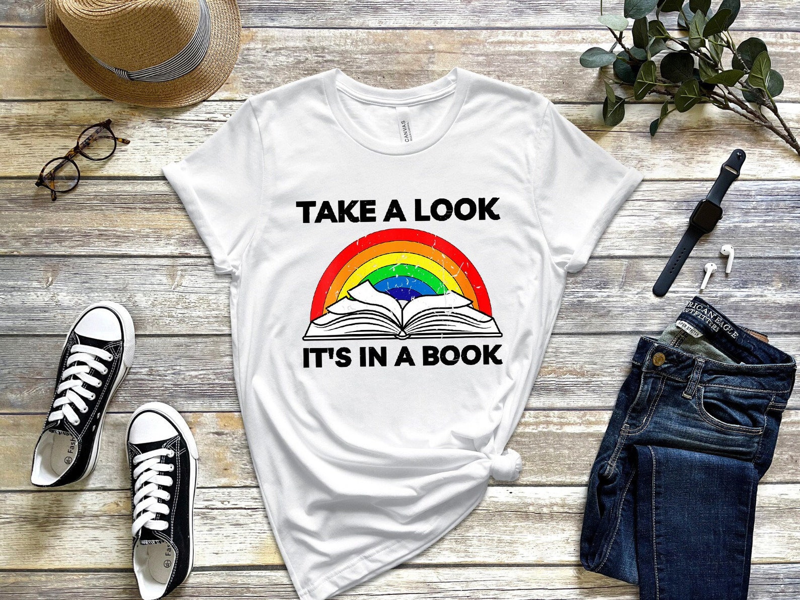 Take a Look It's a Book Shirt Book T-shirtlibrarian - Etsy