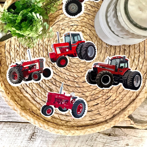 RED Realistic Tractor Stickers | IH Tractor Sticker | Farmall Tractor Sticker | Farm Sticker | Farming Equipment sticker