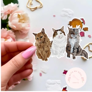 カスタムペットポートレートステッカー：防水ビニールデカール