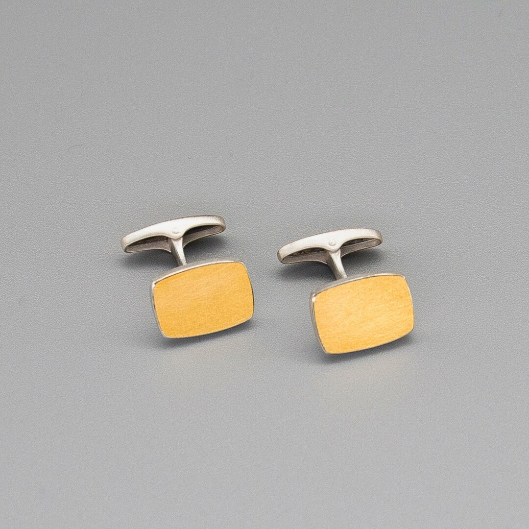 One on Another Rectangle Keumboo Cufflinks 24K Gold Foil & Etsy