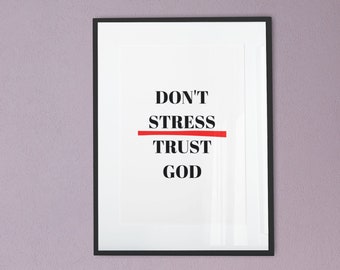 Keep Calm Print, Trust in the Lord, College Student Gift, Bedroom Decor, Office Wall Art, No Stress, Gift for School Teacher, Calm Print