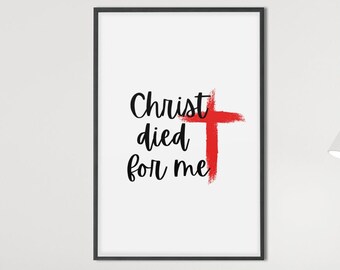 Easter Print, Romans 5:8, I loved you at your darkest, Christ died for us, Scripture Print, Christian Gift, Bible Wall Art, Typography Print