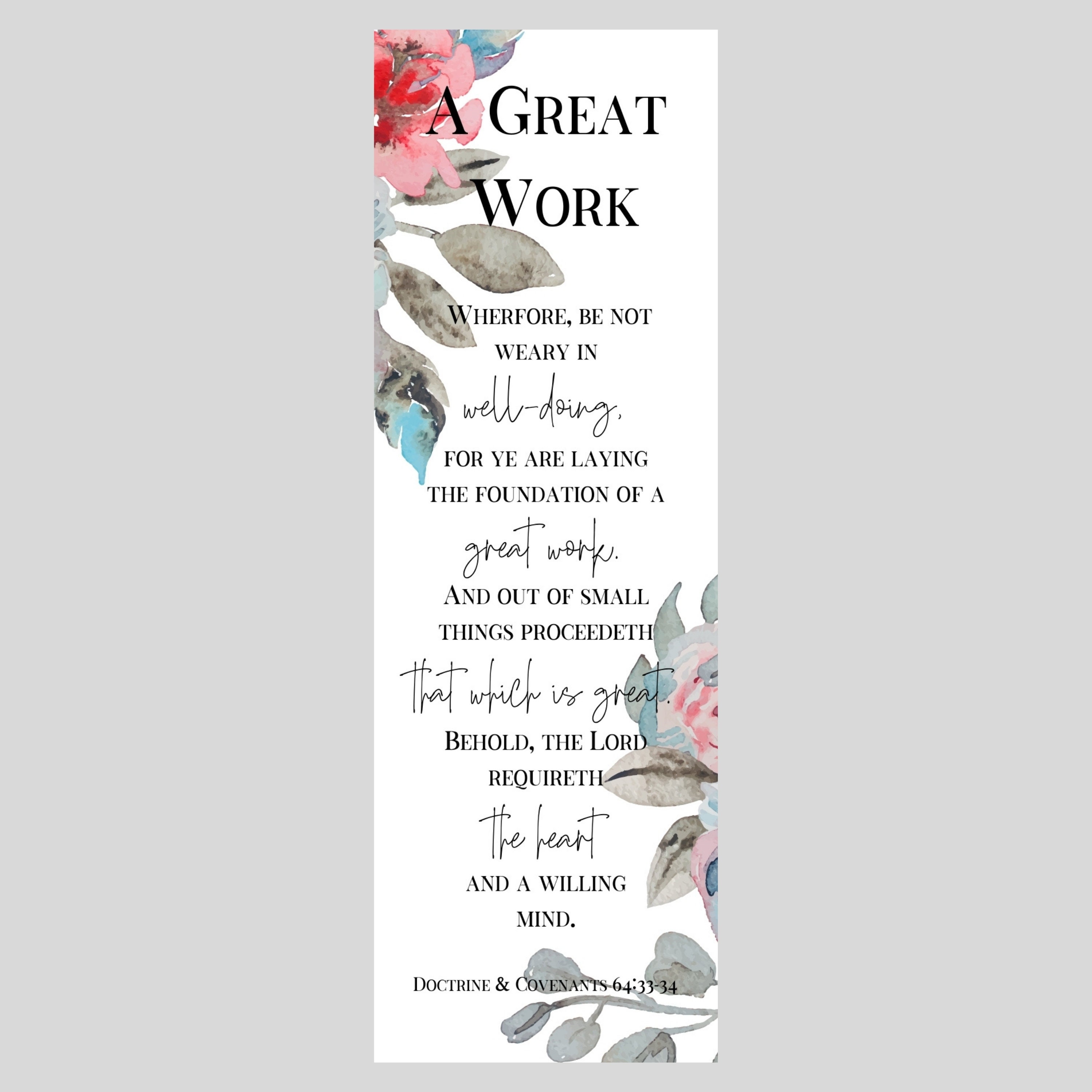Printable LDS Bookmarks, A Great Work 2021 LDS Youth Theme, Doctrine ...