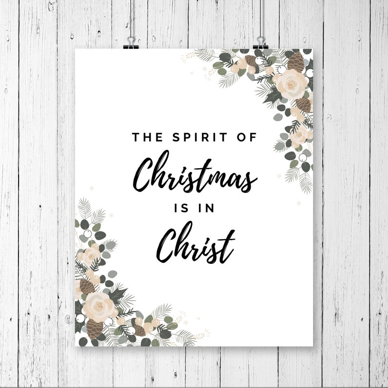 Printable Christmas Wall Art the Spirit of Christmas is in - Etsy