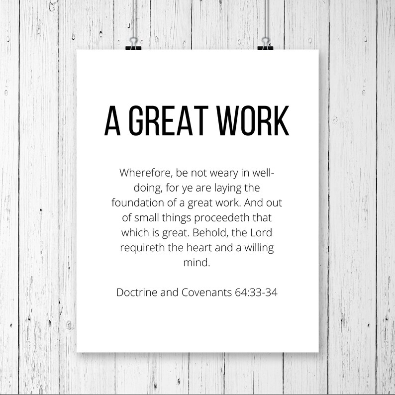 2021 LDS Youth Theme A Great Work Printable Wall Art Digital Etsy