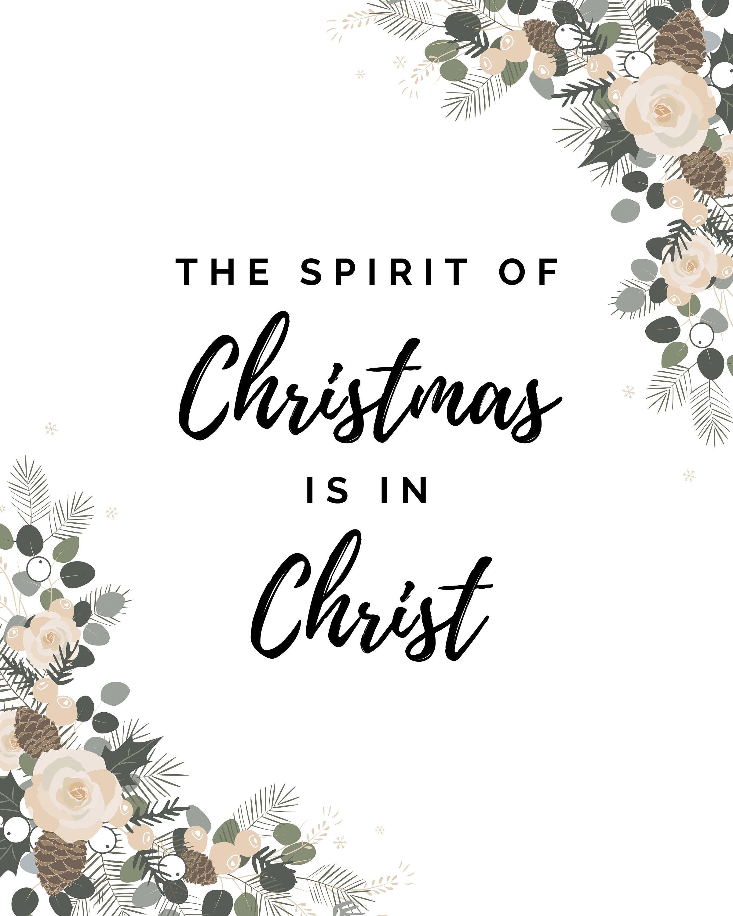Printable Christmas Wall Art the Spirit of Christmas is in - Etsy