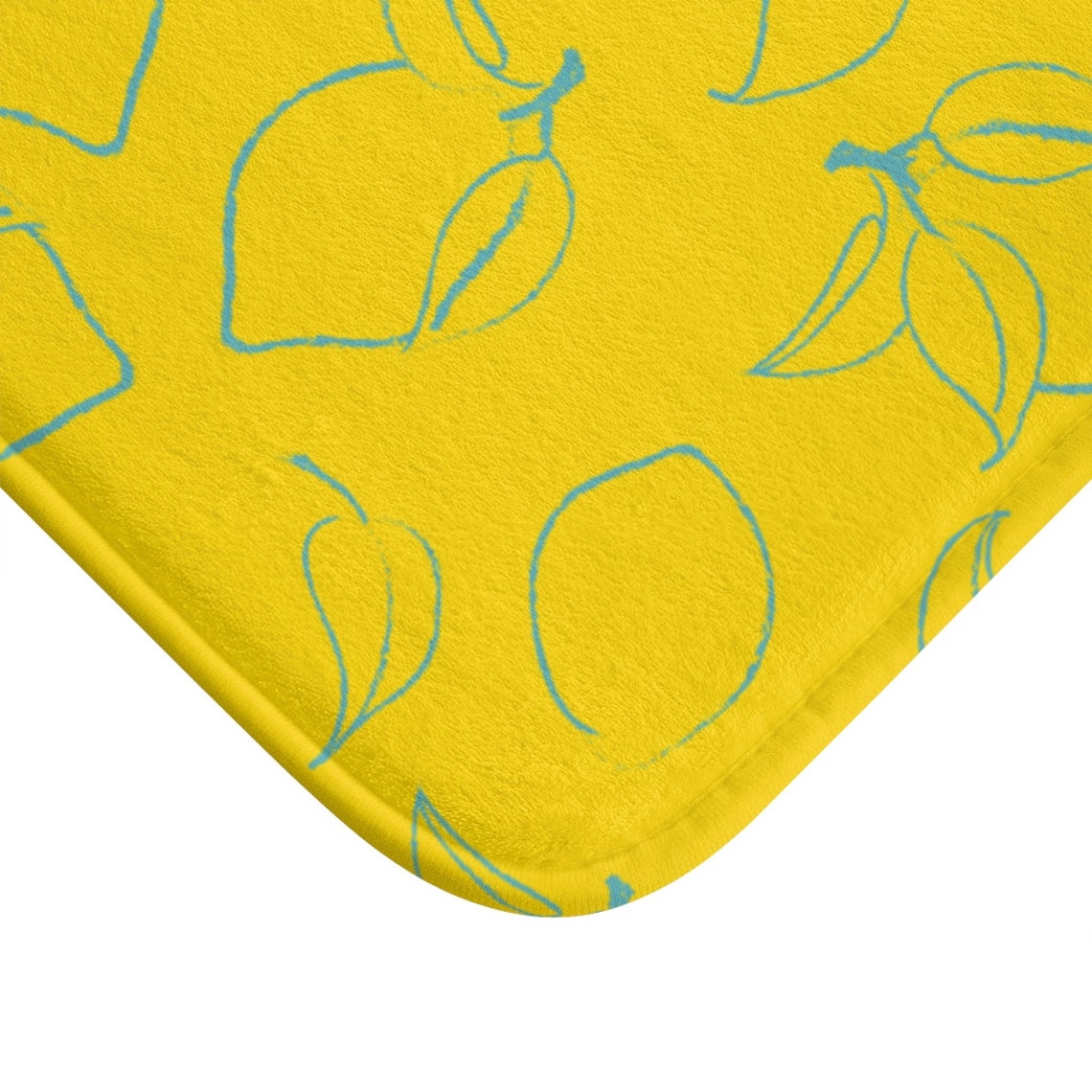 Golden Lemon Mat Lemon Bath Mat Lemon Kitchen Mat Lemon Etsy