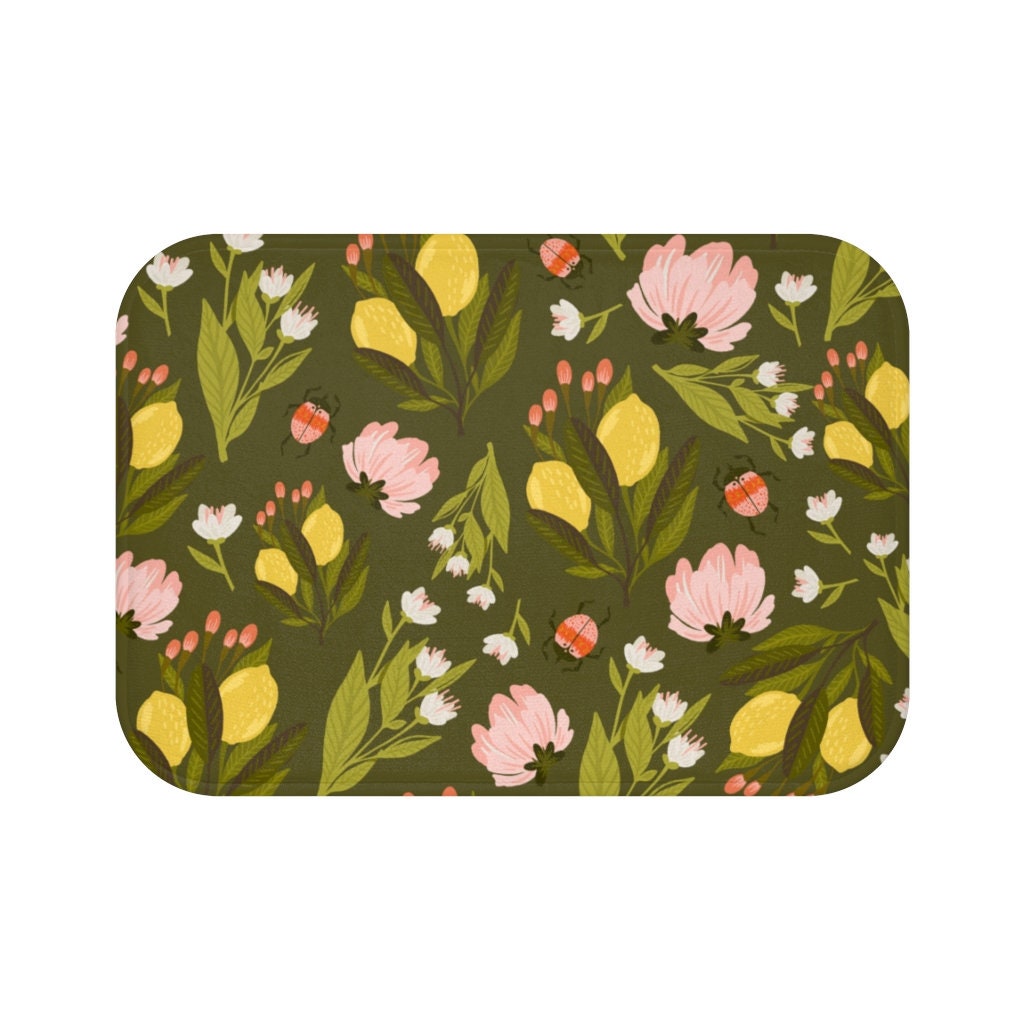 Lemon Wild Matte Zitronen Badematte Zitronen Küchenmatte | Etsy