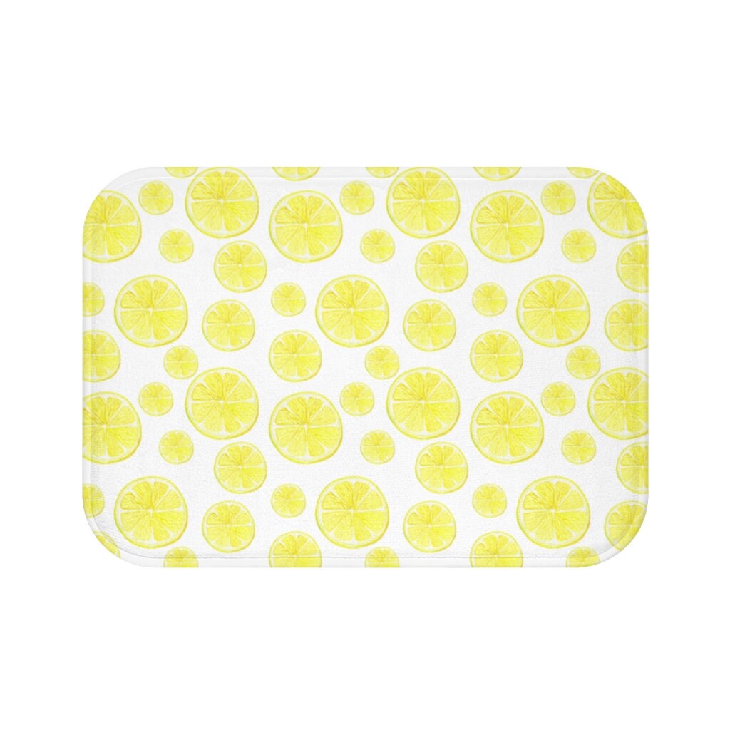 Lemon Mat Lemon Bath Mat Lemon Kitchen Mat Lemon Floor Mat Etsy