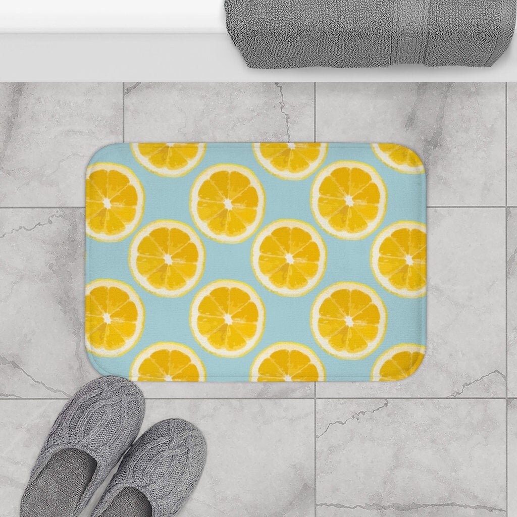 Lemon Mat Lemon Bath Mat Lemon Kitchen Mat Lemon Floor Mat Etsy