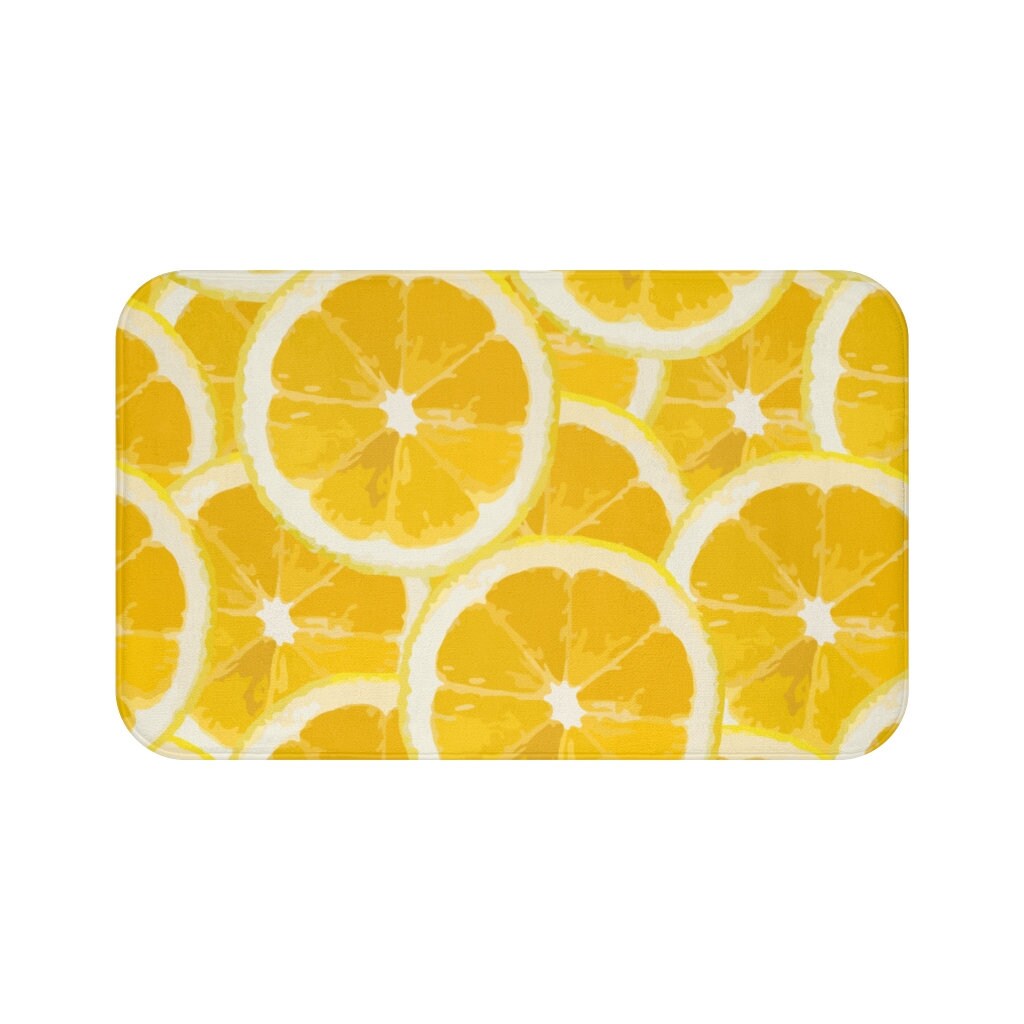 Lemon Mat Lemon Bath Mat Lemon Kitchen Mat Lemon Floor Mat Etsy